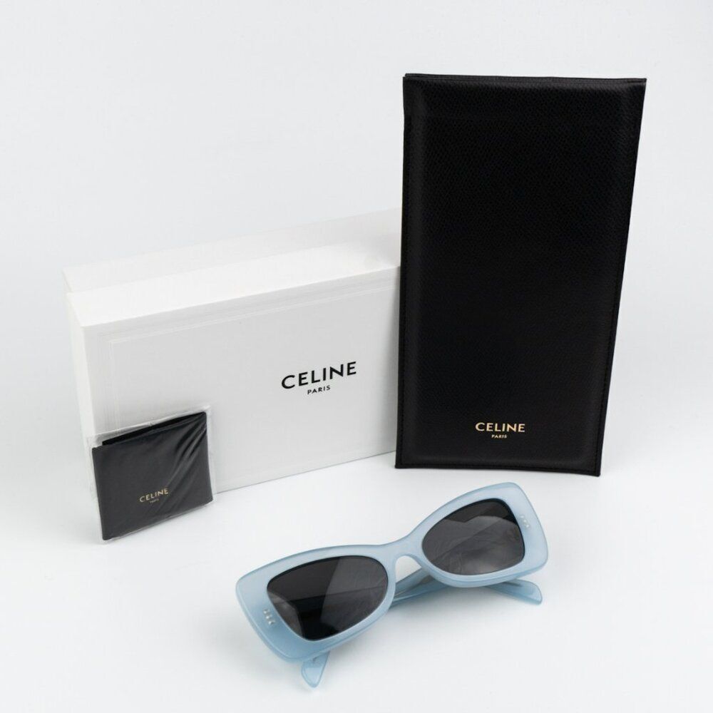 NEW Celine CL40236I 84A CELINE 3 DOTS Blue Grey Women Sunglasses - Picture 12 of 13